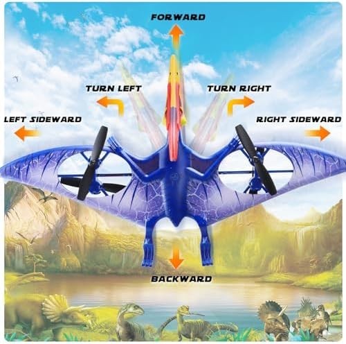 RC Dinosaur Drone for Kids Boys 8-12, Remote Control Plane, USB Rechargeable