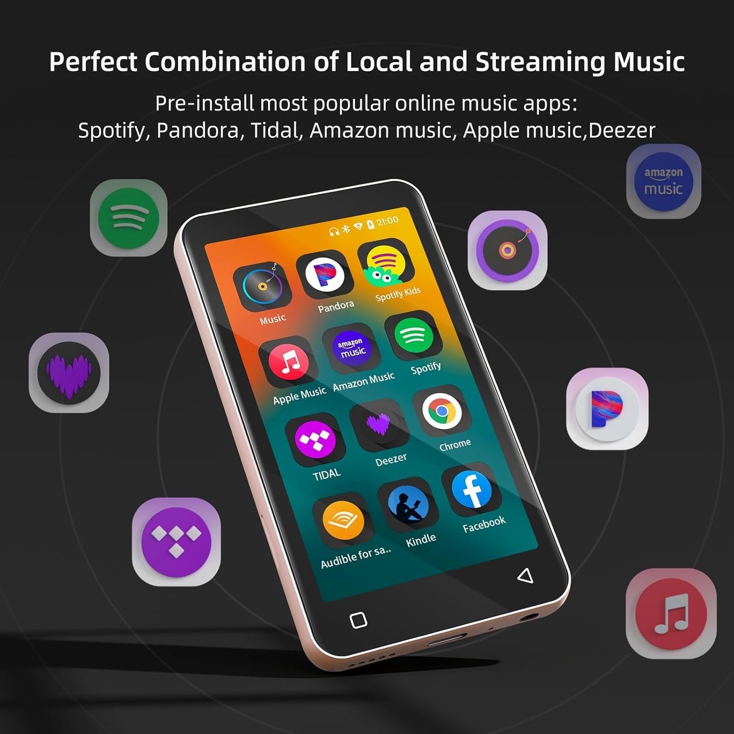 80GB MP3 Player WiFi Bluetooth 4" Touch Spotify HiFi