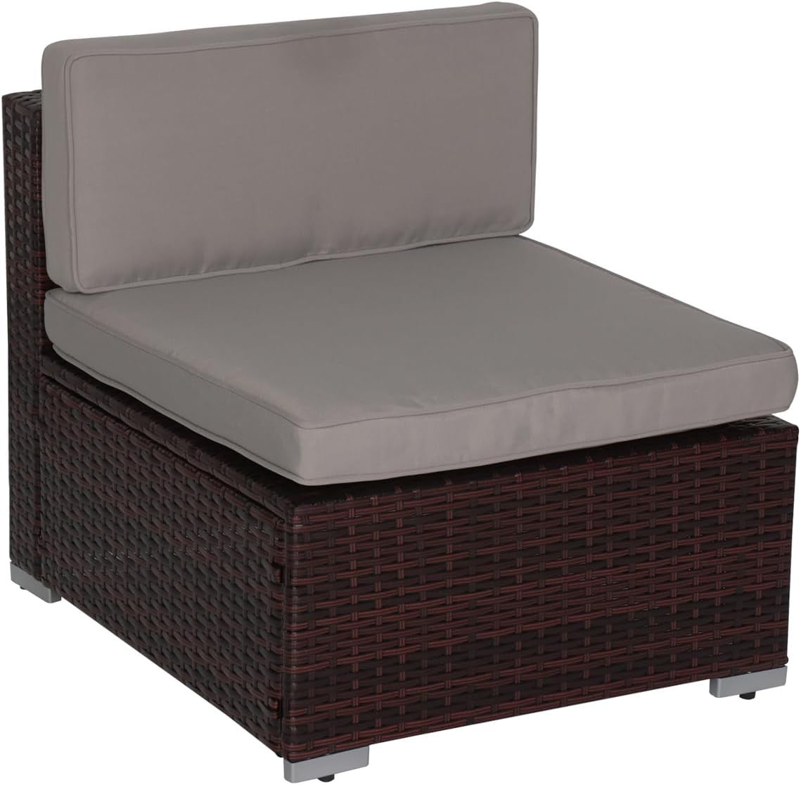 Outdoor Rattan Garden Sofa Set 6-Seater with Coffee Table Weatherproof