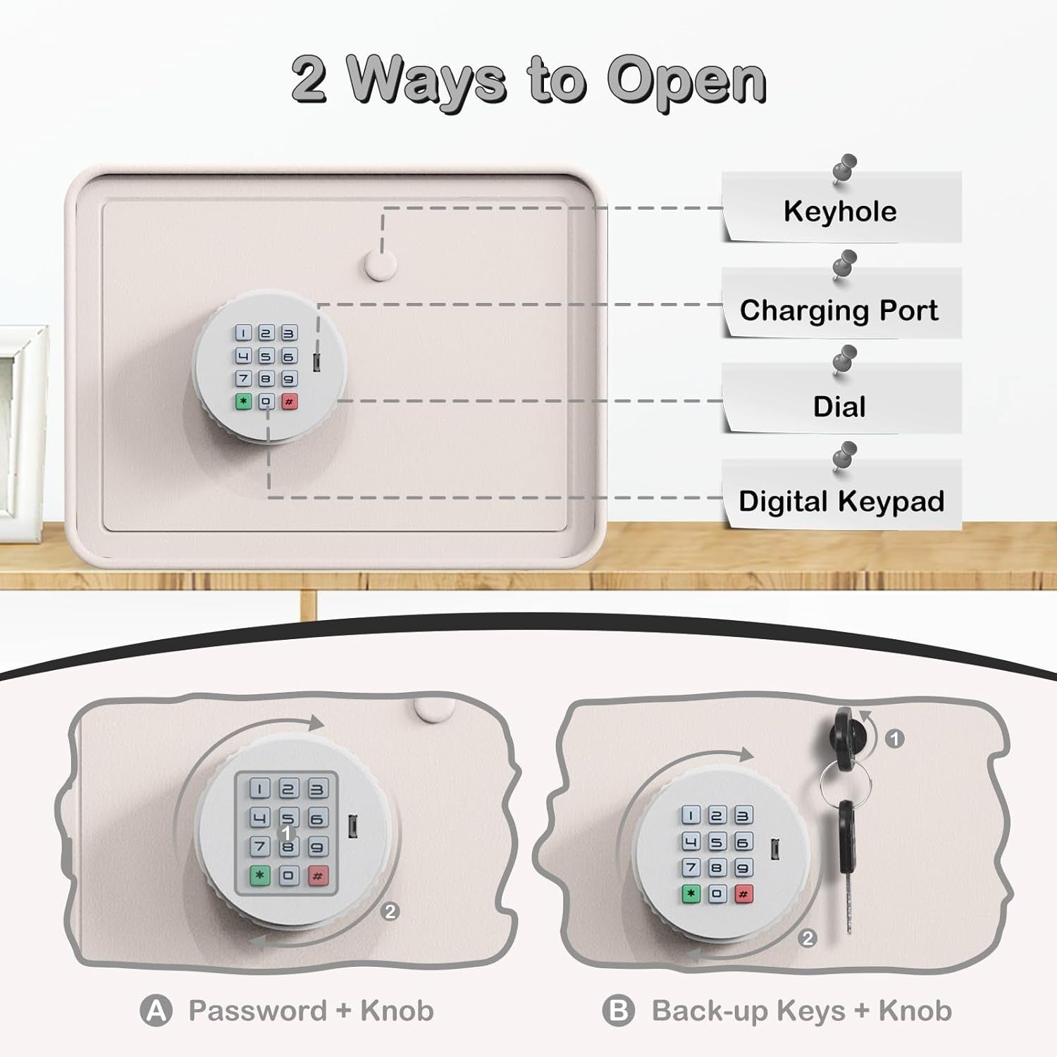 Kids Mini Safe Box Electronic Money Bank Keypad Lock Piggy Bank White