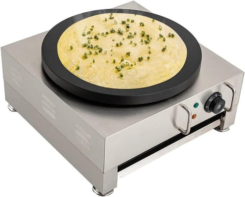15.75" Electric Crepe & Pancake Maker 2.8KW Non-Stick Hotplate 300°C