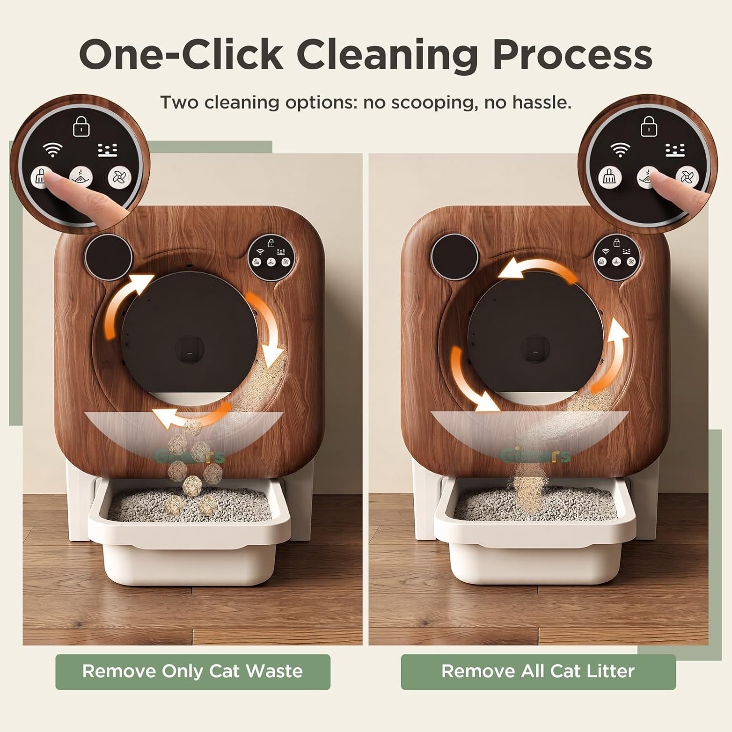 XXL Self Cleaning Cat Litter Box 90L App Control Odour Control Tray