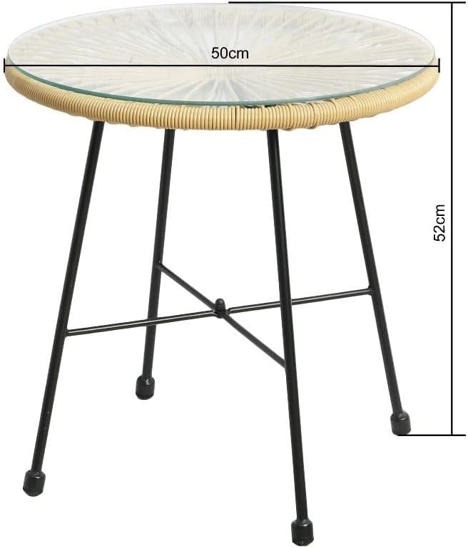 Outdoor Bistro Egg Chair Set with Table – Rattan Style, Retro Garden Furniture