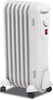 1500W Oil-Filled Radiator 7-Fin Electric Heater Adjustable Thermostat