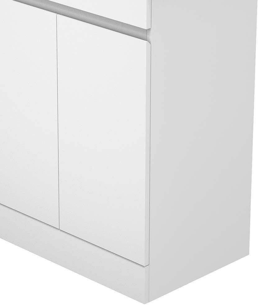 600mm Matt White Floor Standing Vanity Unit with Basin 2 Door Sink Cabinet