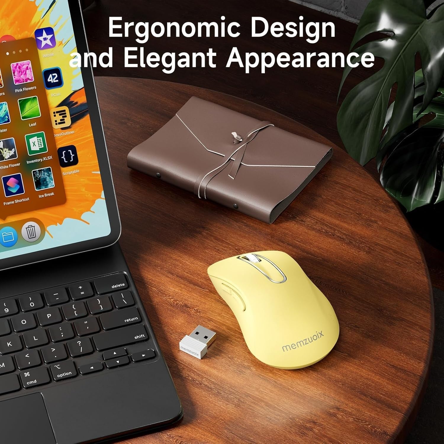 Yellow Wireless Mouse 1400 DPI USB 2.4G Portable 5 Button