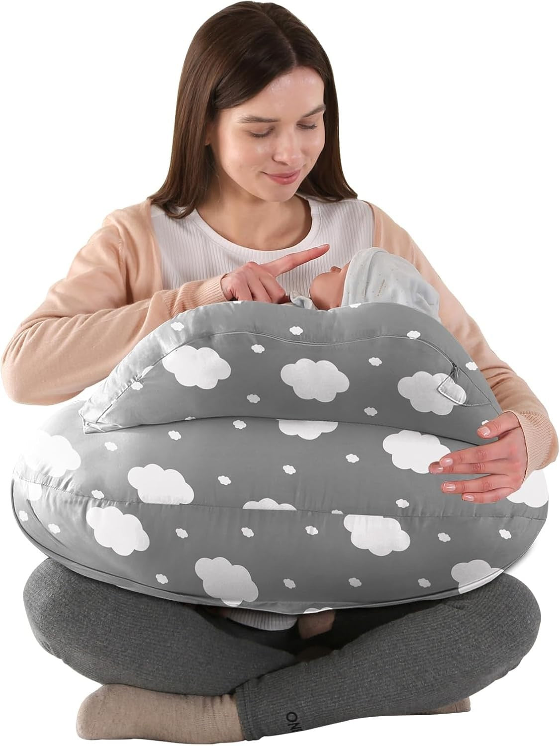 U Shaped Pregnancy Pillow Full Body Maternity Sleep & Nursing Support Cotton