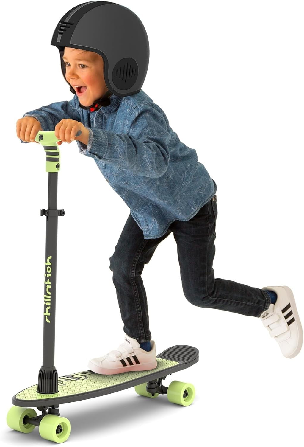 2-in-1 Kids Scooter & Skateboard Adjustable Handlebar Pistachio