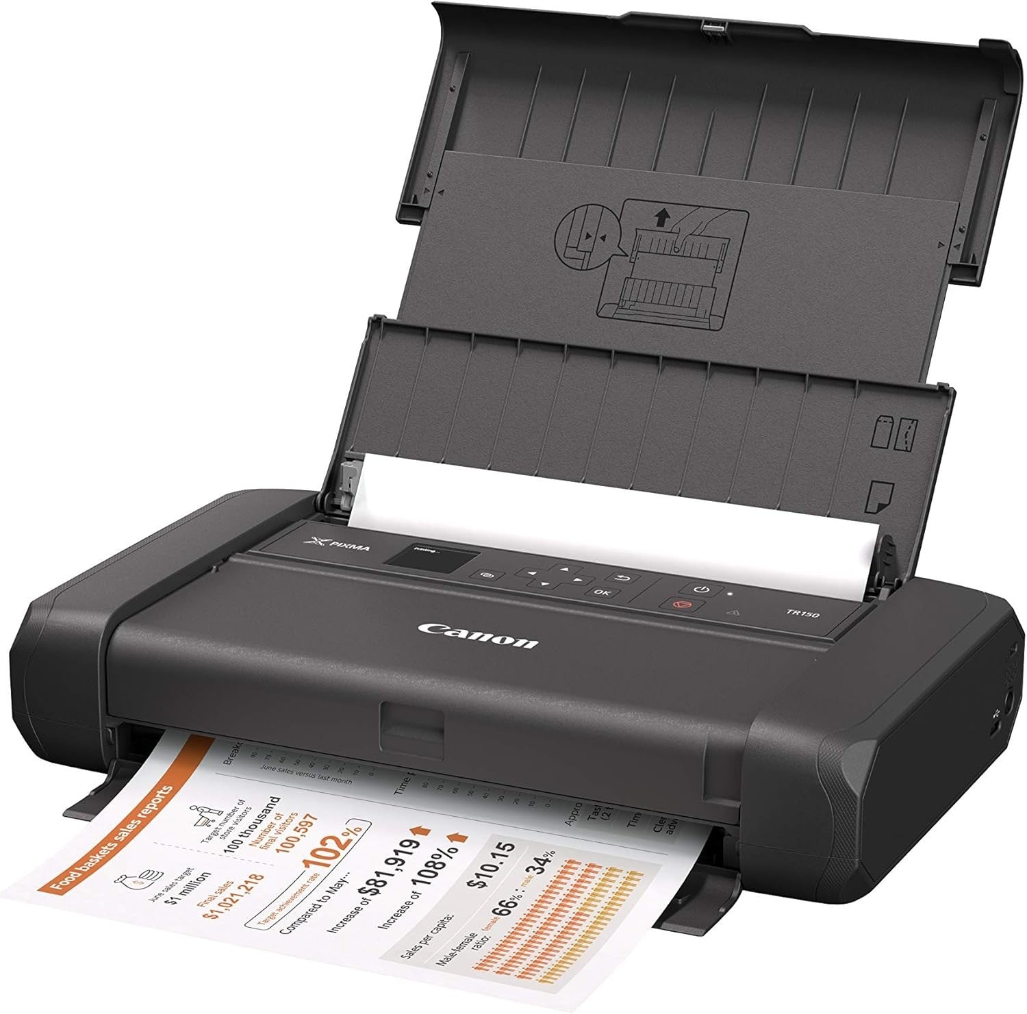 Portable Wireless Colour Printer A4 Duplex Compact Black