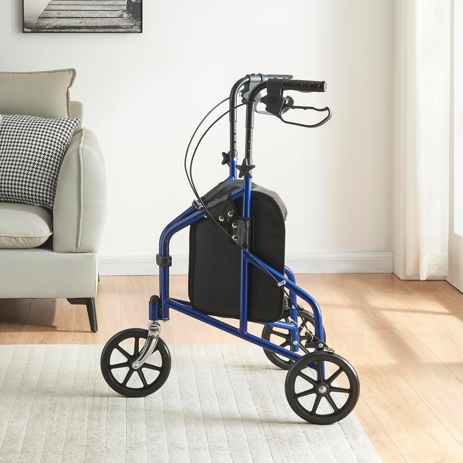 Lightweight Folding Rollator Walker with Zip Bag Lockable Brakes 20cm Wheels