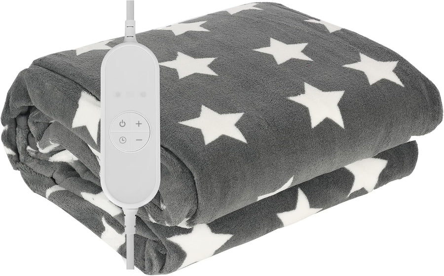 Electric Heated Throw Blanket Fleece 9 Heat Settings Timer  Shut Off 180x130