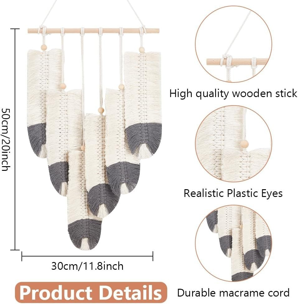 DIY Macrame Feather Wall Hanging Kit Boho Home Decor