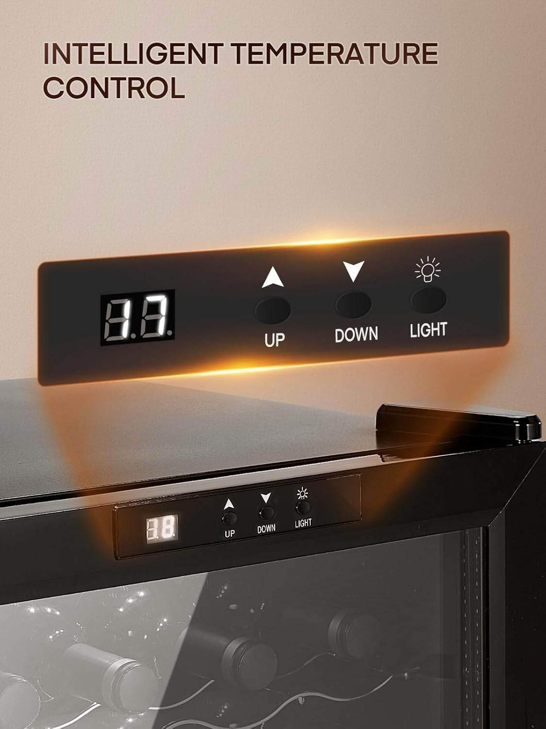 8 Bottle Wine Cooler Fridge Digital Temperature Control Quiet Tabletop