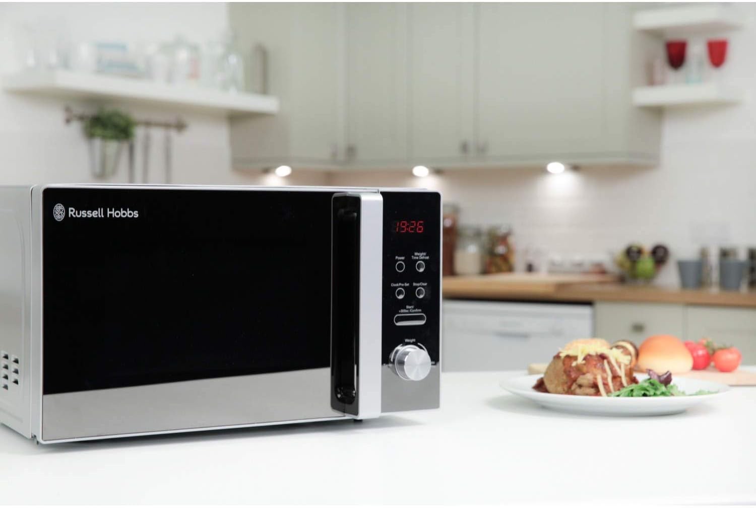 20L Digital Microwave 800W 8 Auto Menus 5 Power Levels Silver