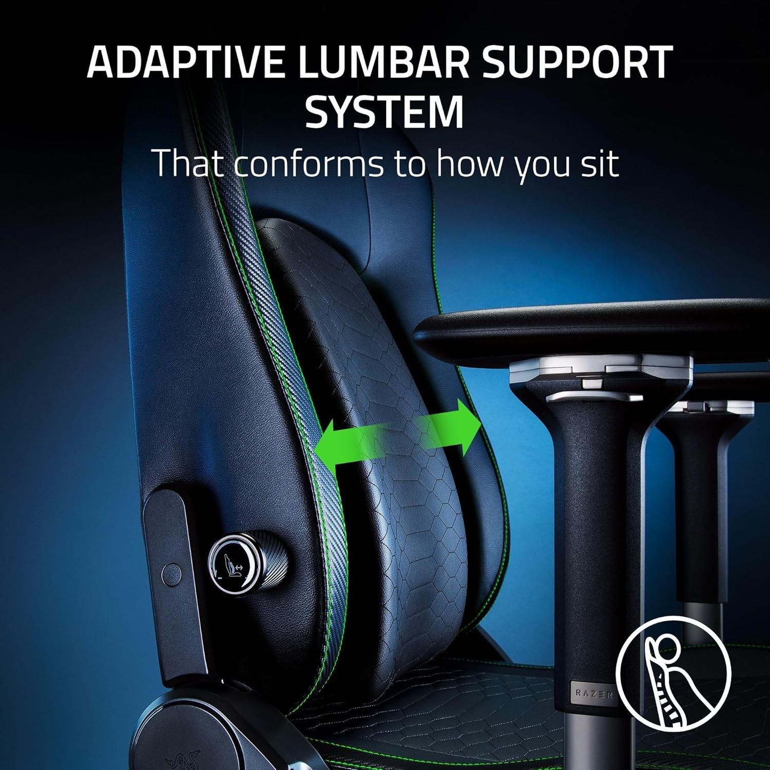 Premium Gaming Chair Adaptive Lumbar 4D Armrests EPU Leather