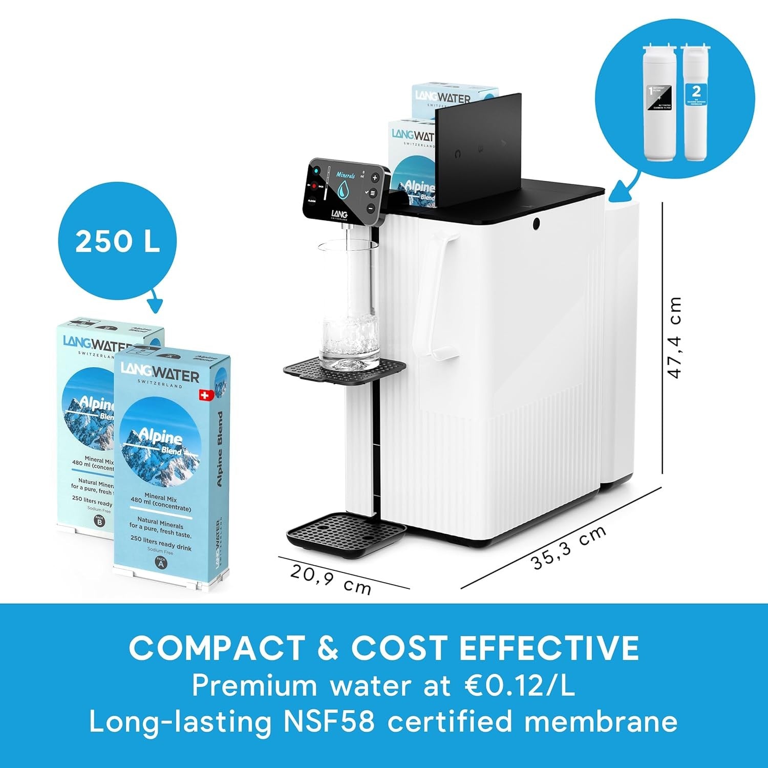 Countertop RO Water Filter Hot Water Alkaline Mineral System