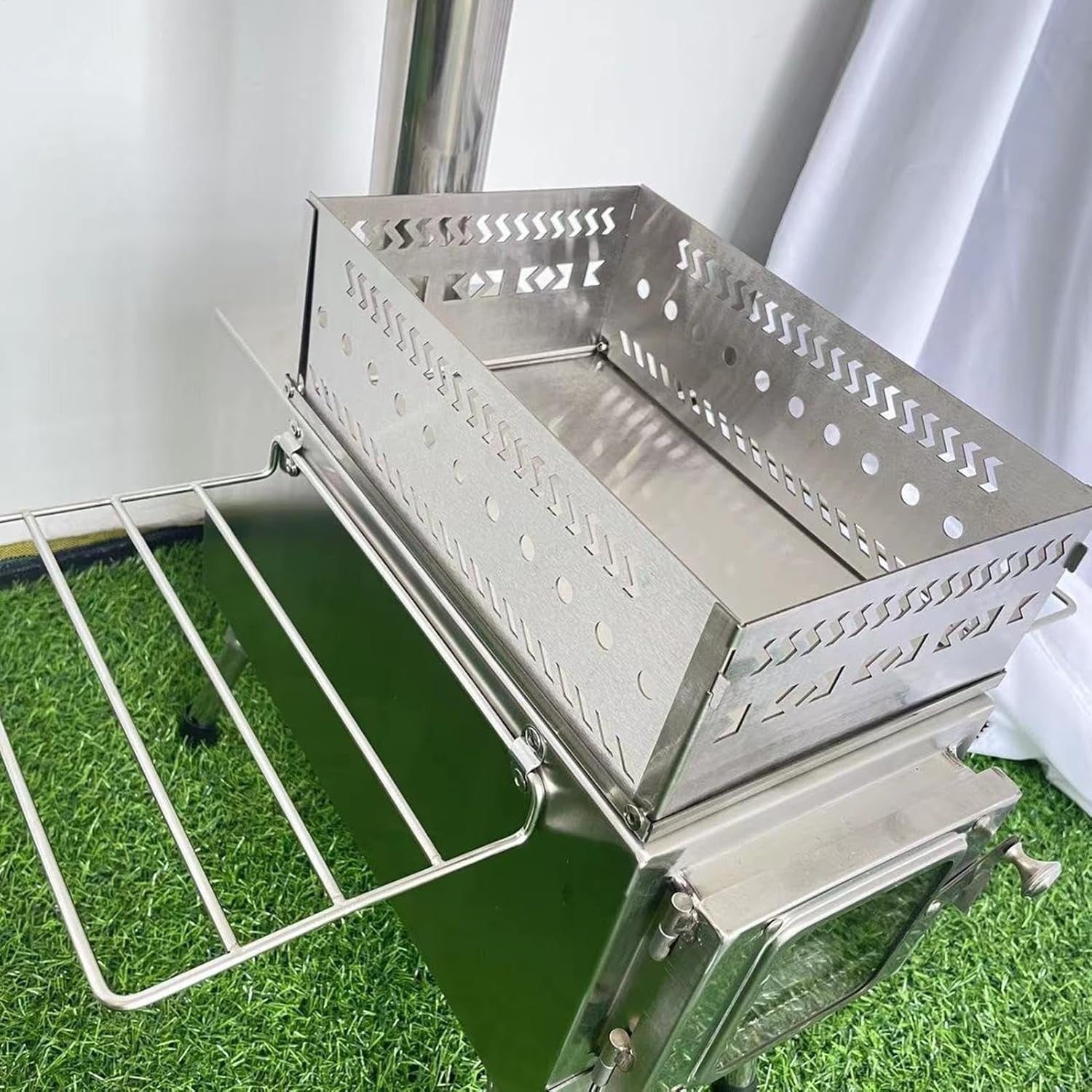 Foldable Sauna Stove Stone Basket – Stainless Steel Firebox for 20kg Rocks