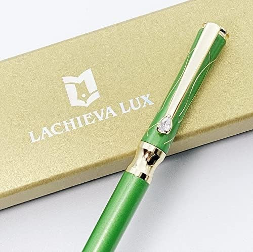 Luxury Crystal Ballpoint Pen Green Metal Executive Gift Box