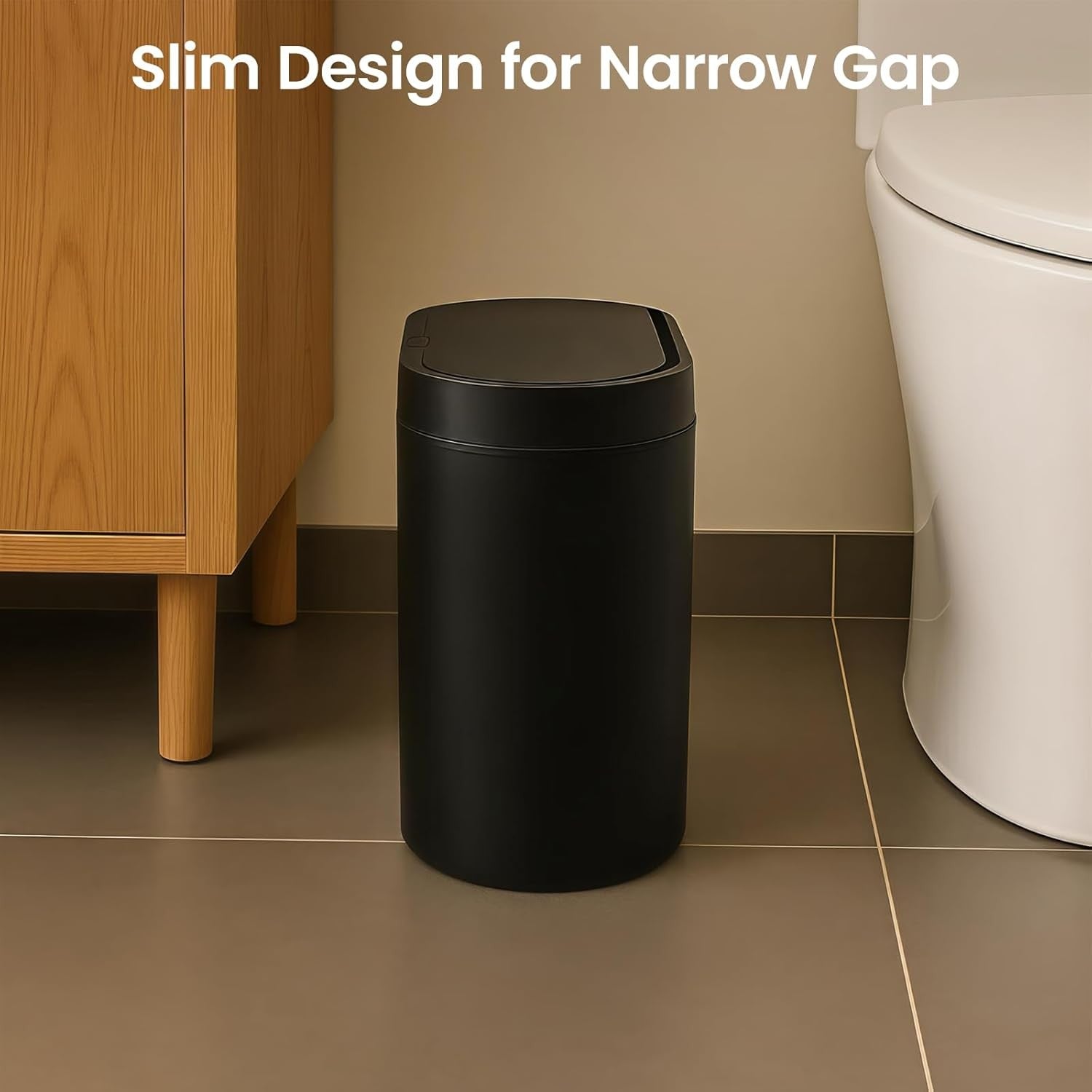 Black 7.5L Automatic Sensor Bin Touchless Bathroom Kitchen