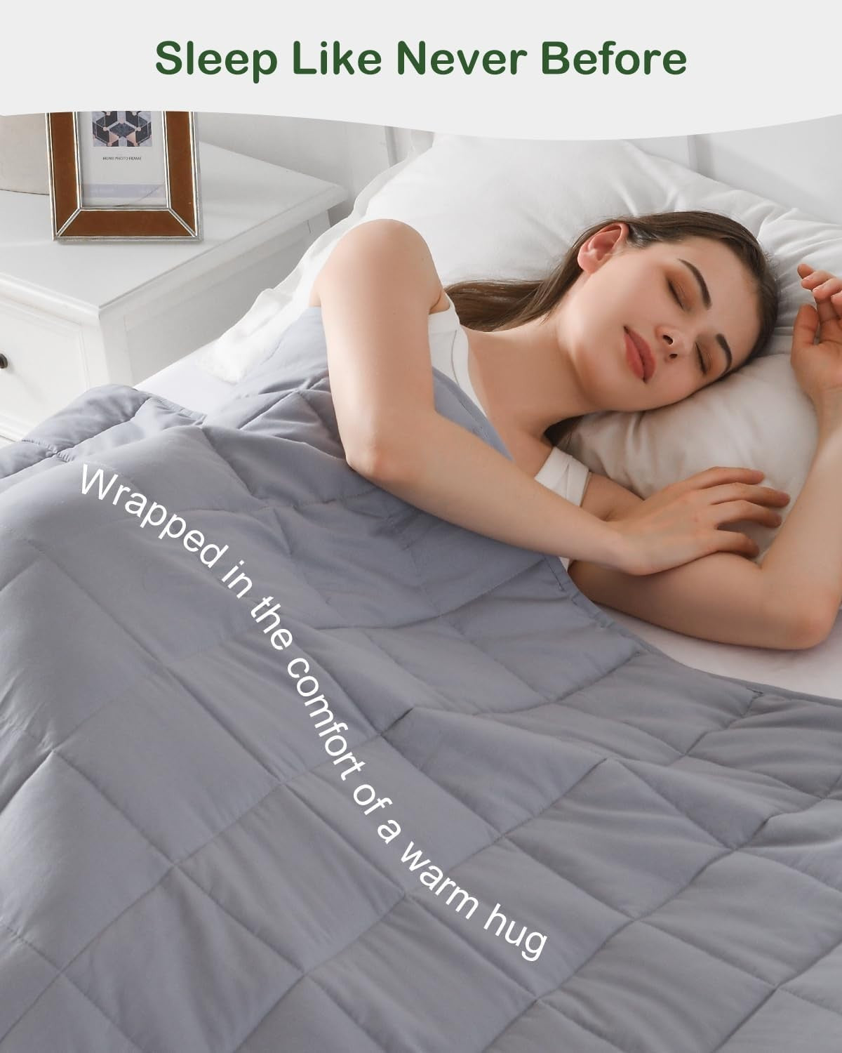 Weighted Blanket Grey 7kg 120x180cm Soft Breathable Heavy Comfort