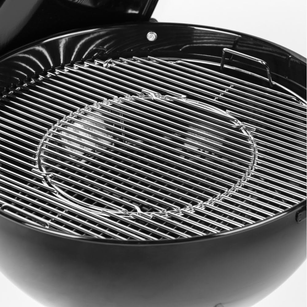 57cm Charcoal Kettle BBQ Grill with Folding Gourmet Grate & Porcelain-Enamel Lid