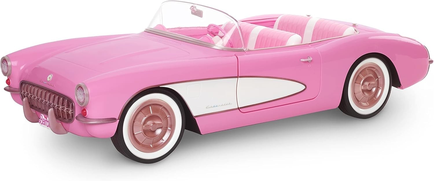 Pink Vintage Convertible Doll Car Whitewall Tires Trunk Storage
