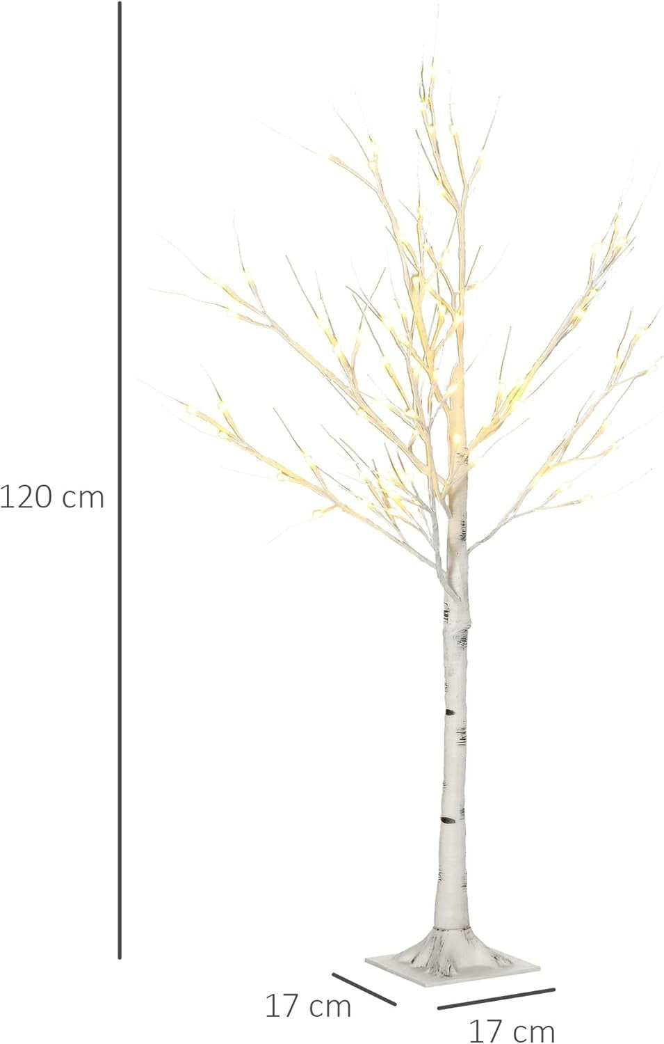 4ft White Birch Tree Light Warm White LED Pre-Lit Indoor Outdoor Home Decor