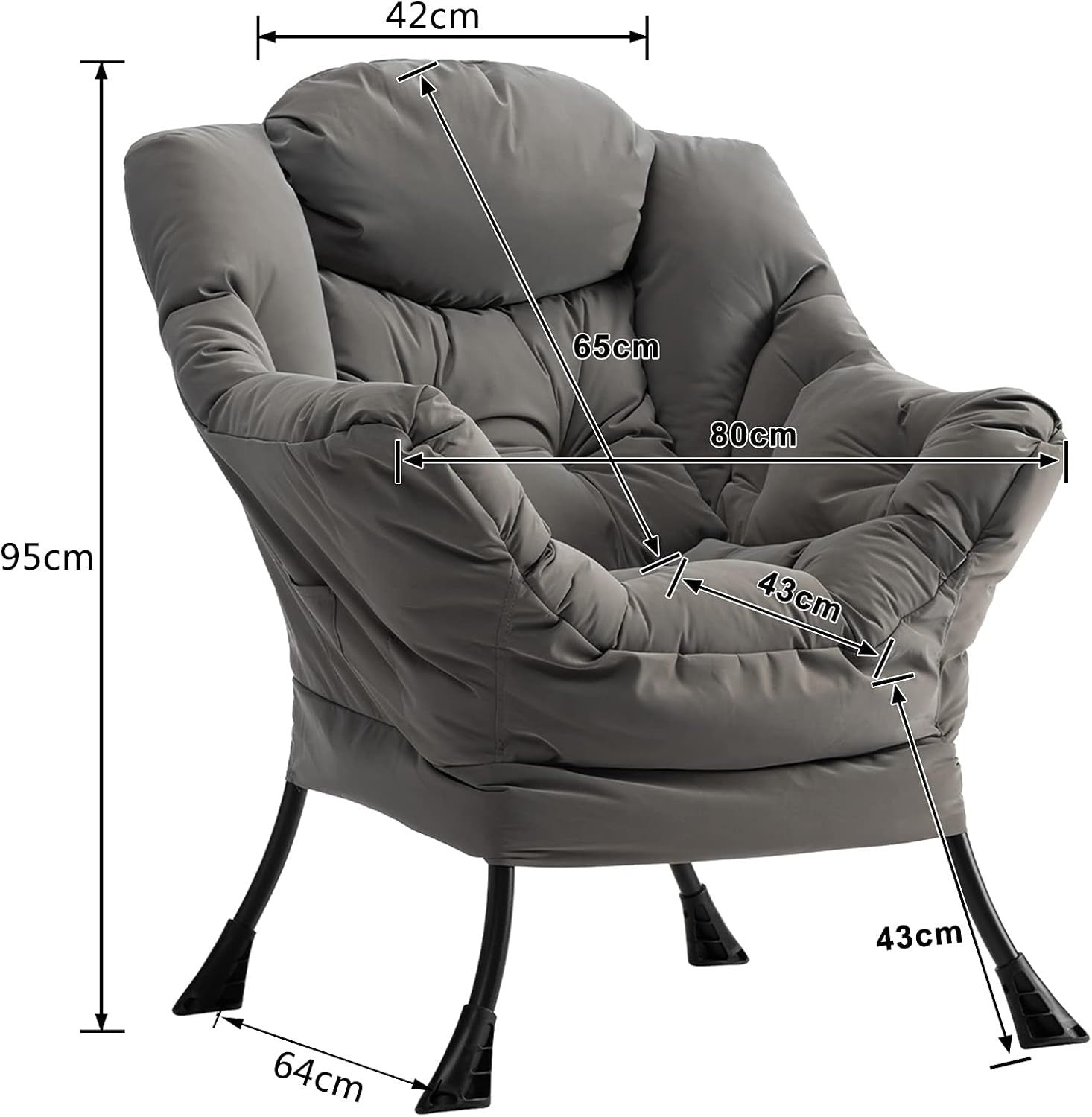 Comfy Waterproof Reading Chair Armchair for Lounge Bedroom Relaxing