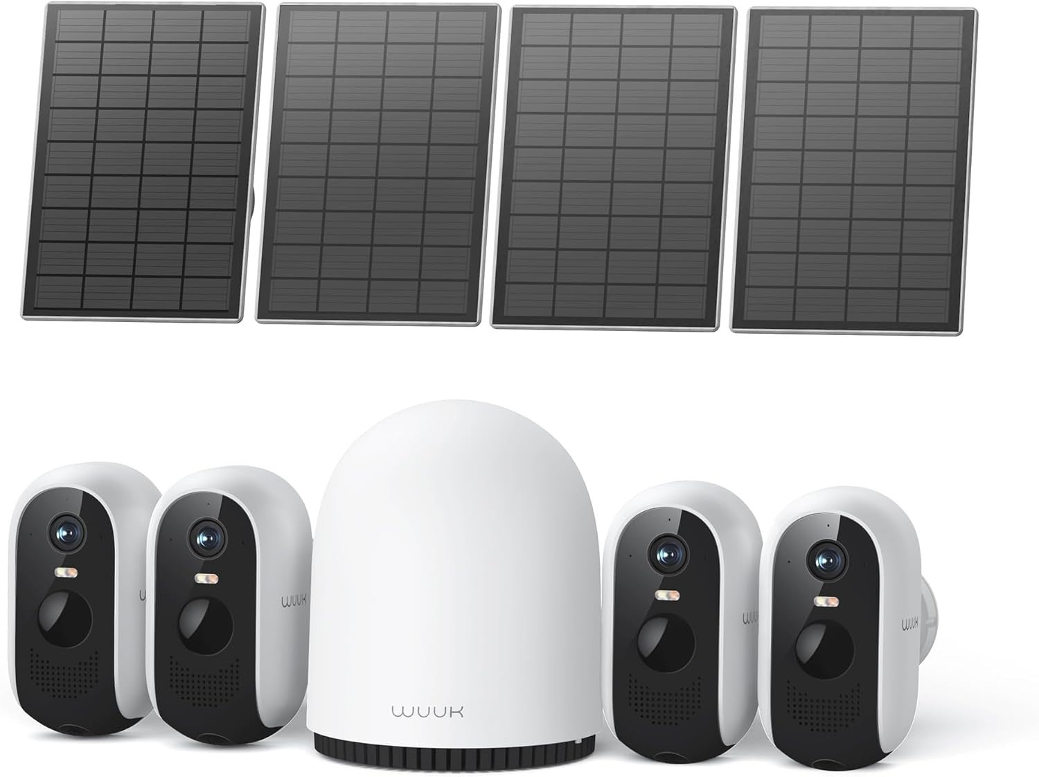 4 Camera Solar Security System 2K Wireless No Monthly Fee WiFi Kit
