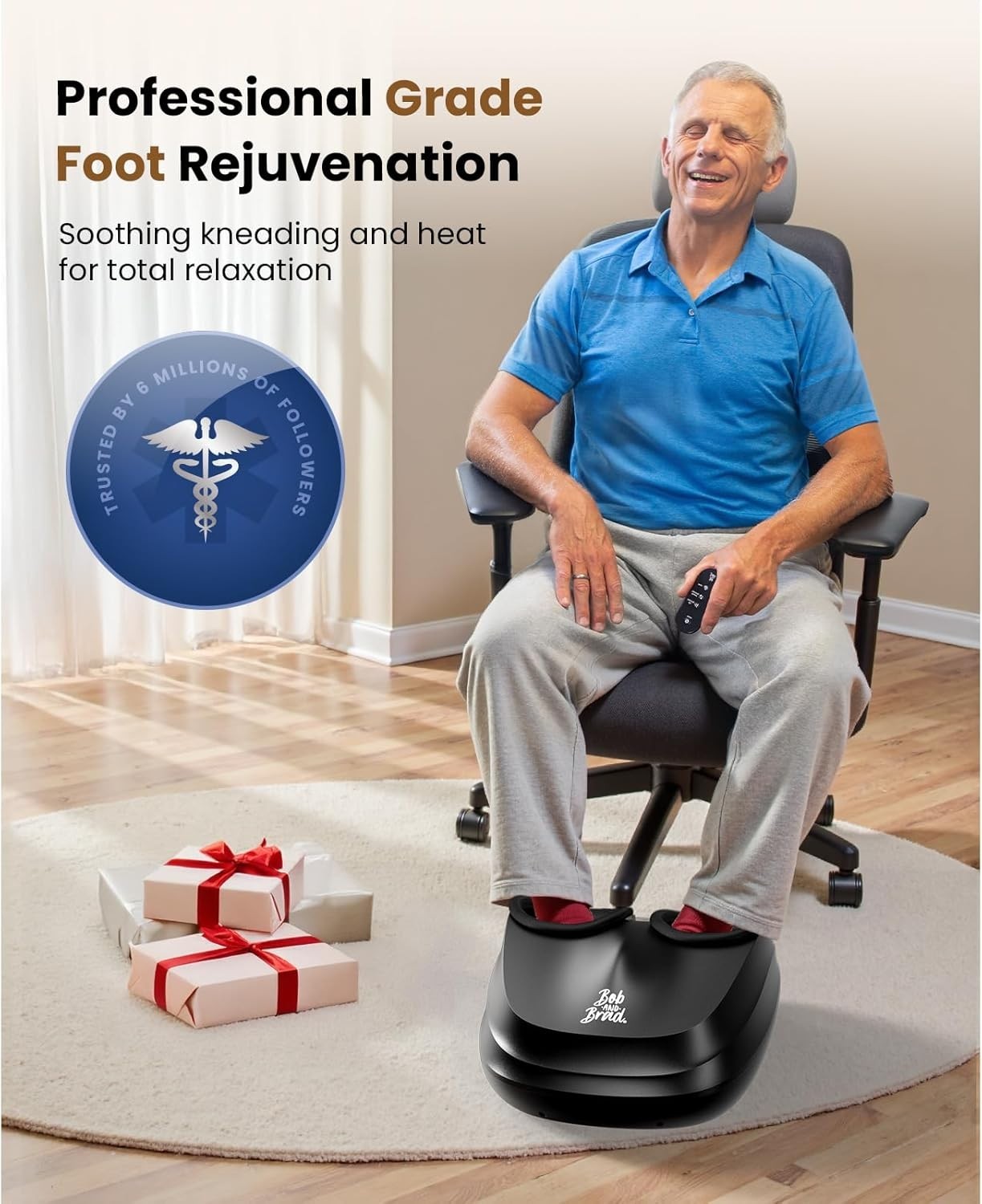 Heated Foot Massager Deep Kneading Compression Pain Relief Machine
