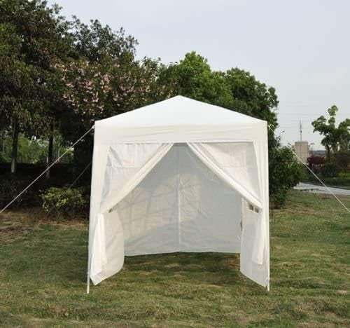 2x2m Pop Up Gazebo Garden Party Tent Waterproof w/ Sidewalls White