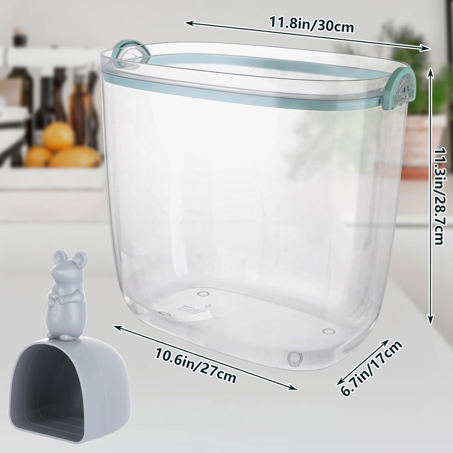 10kg Rice Storage Container Airtight Plastic Bin w Scoop