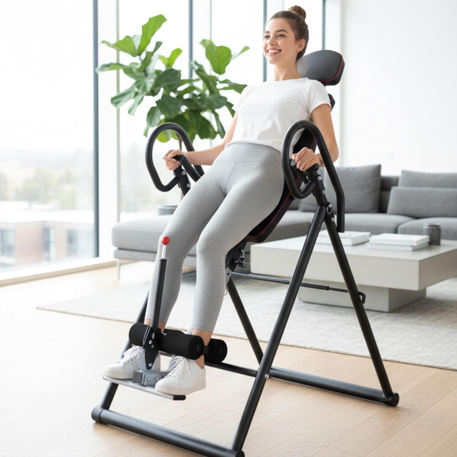 Heavy Duty Inversion Table Foldable 150kg Adjustable Back Therapy