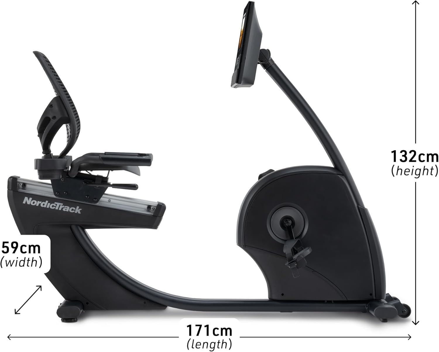 Recumbent Exercise Bike Magnetic 26 Level Bluetooth 10" Screen Home Fitness