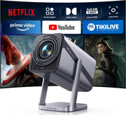 1080P Netflix Smart Mini Projector 1000 ANSI WiFi 6 Bluetooth 360°
