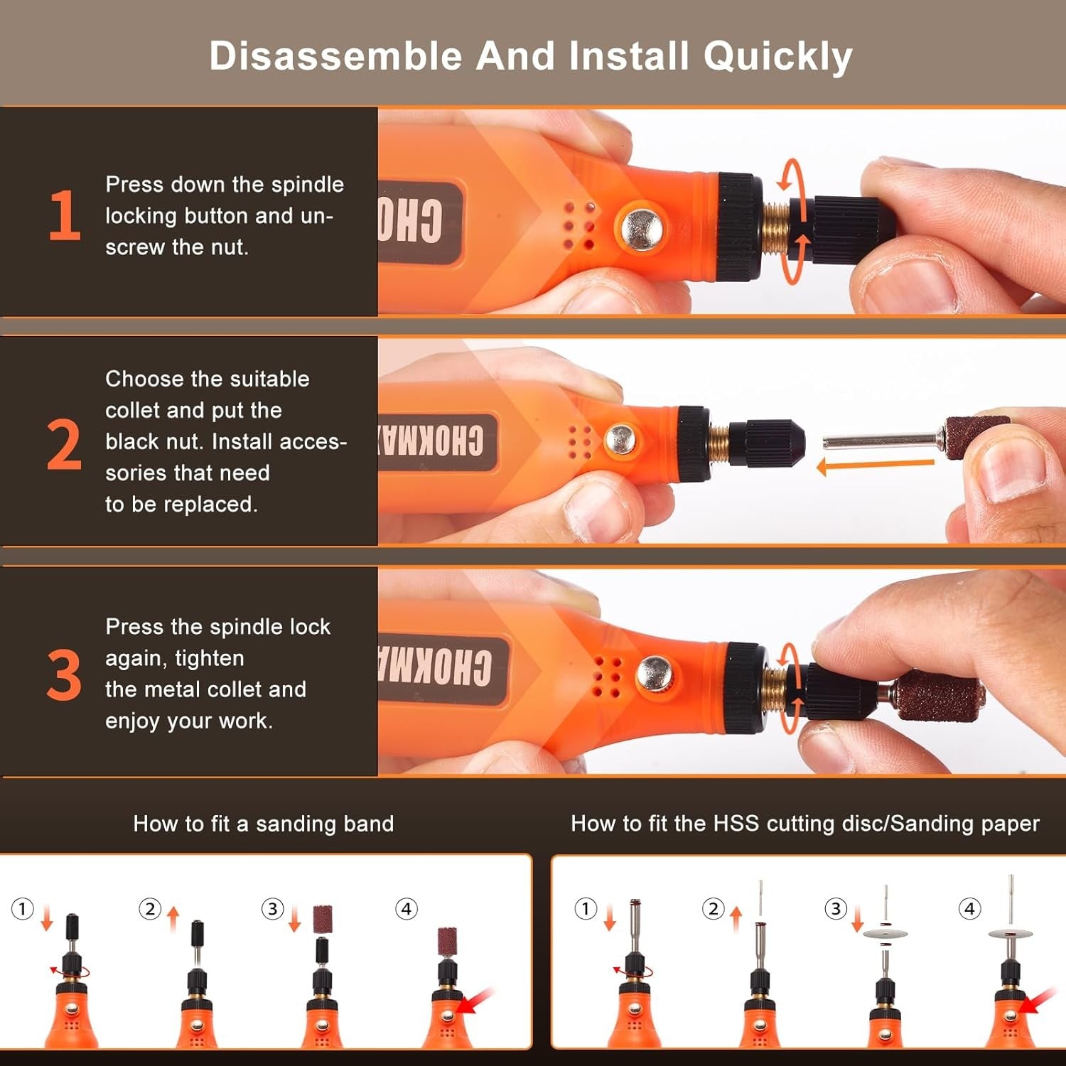 Mini Cordless Rotary Tool Kit 3 Speed USB Rechargeable with 72 Accessories
