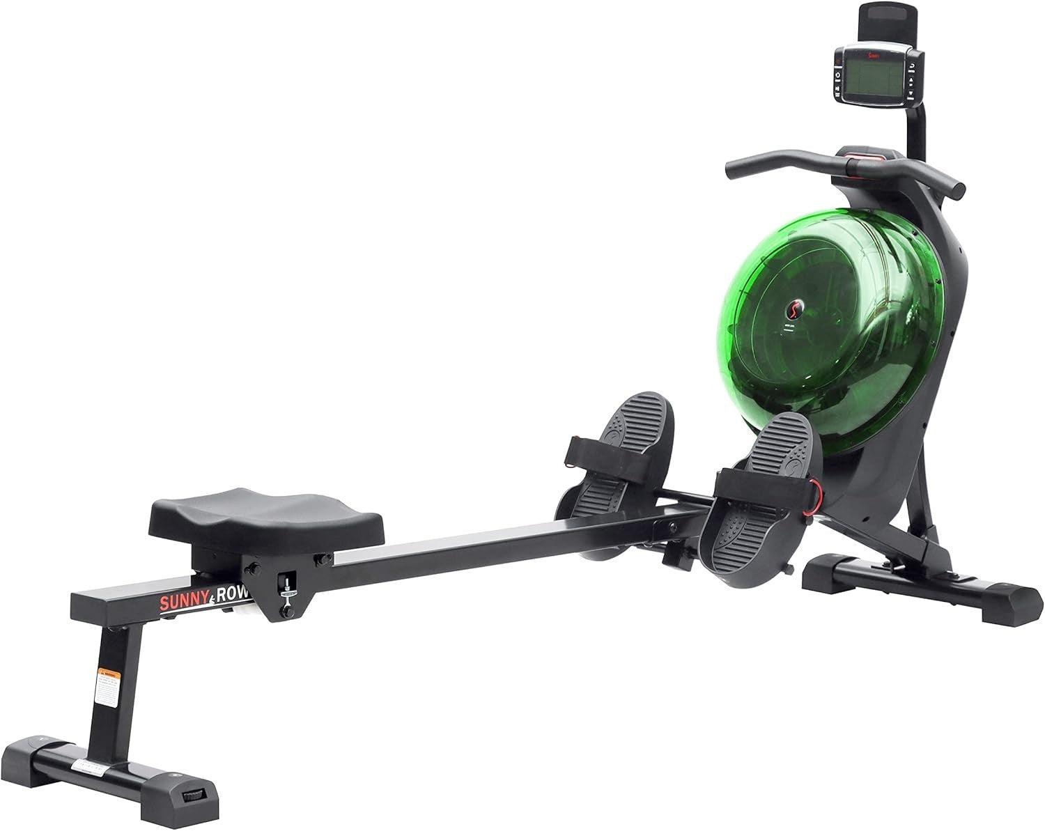 Dual Magnetic Water Rowing Machine Smart LCD App Long Rail Green Rower 120KG