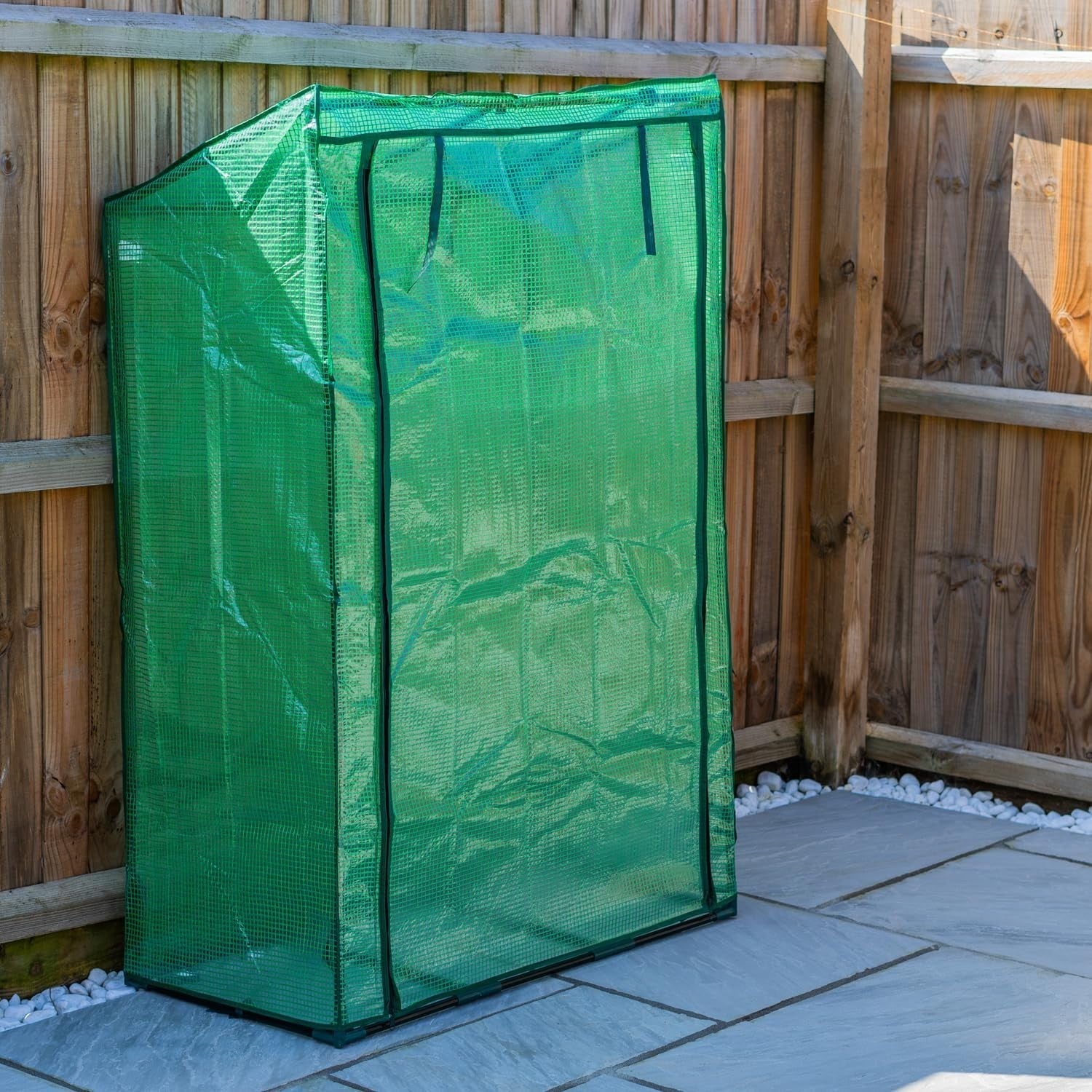 Reinforced Tomato Greenhouse with Zip Door Weatherproof PE 100x50x150cm