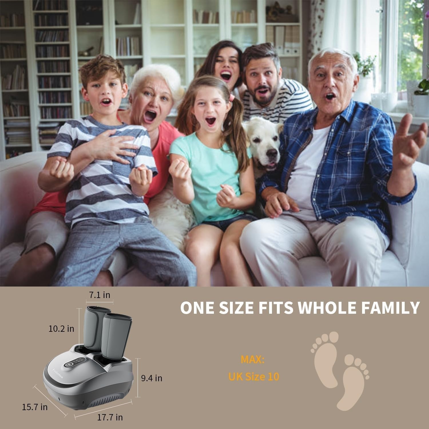 Shiatsu Foot & Calf Massager with Heat, Compression Vibration & Remote Control