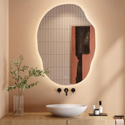 LED Bathroom Mirror 910x650mm Anti-Fog Asymmetric Backlit 3-Color