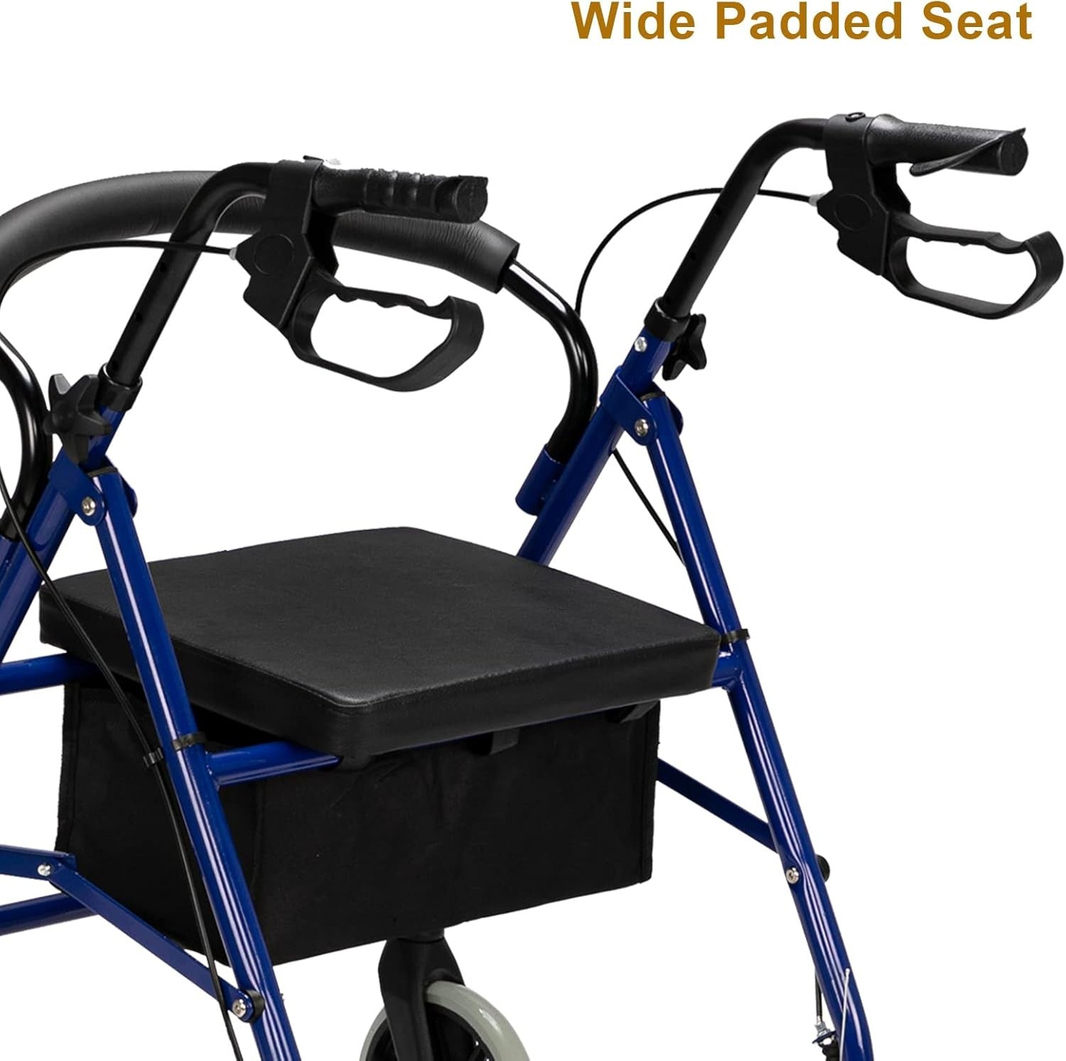 Rollator Walker Lightweight Folding 4 Wheel Mobility Aid Seat Brakes Bag