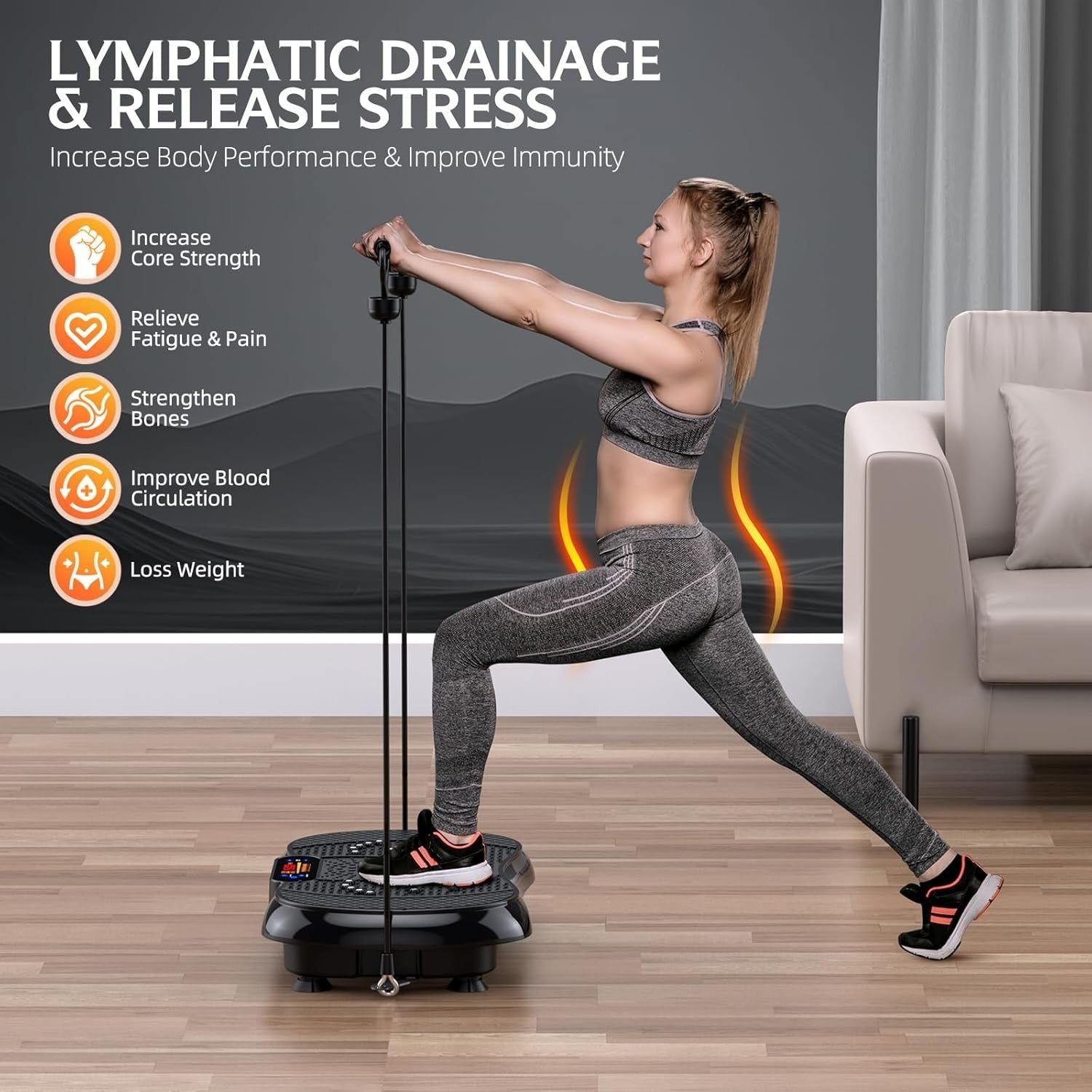 Vibration Plate Exercise Machine 5 Programs 330LB Lymphatic Body Shaper