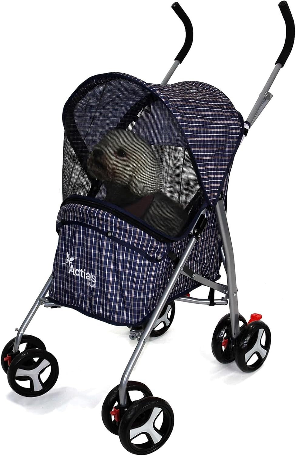 Pet Travel Stroller Dog Cat Pushchair Waterproof Foldable 4 Wheel Blue