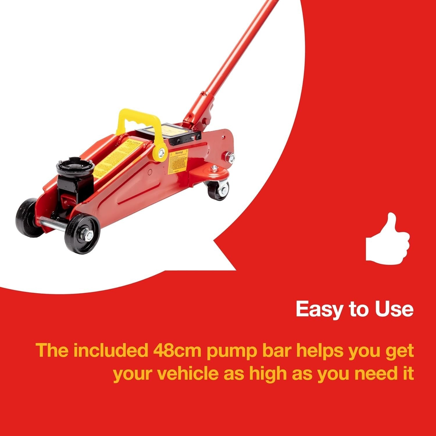 2 Ton Hydraulic Trolley Jack Car Lift 13.5–33.5cm Heavy Duty with Swivel Wheels