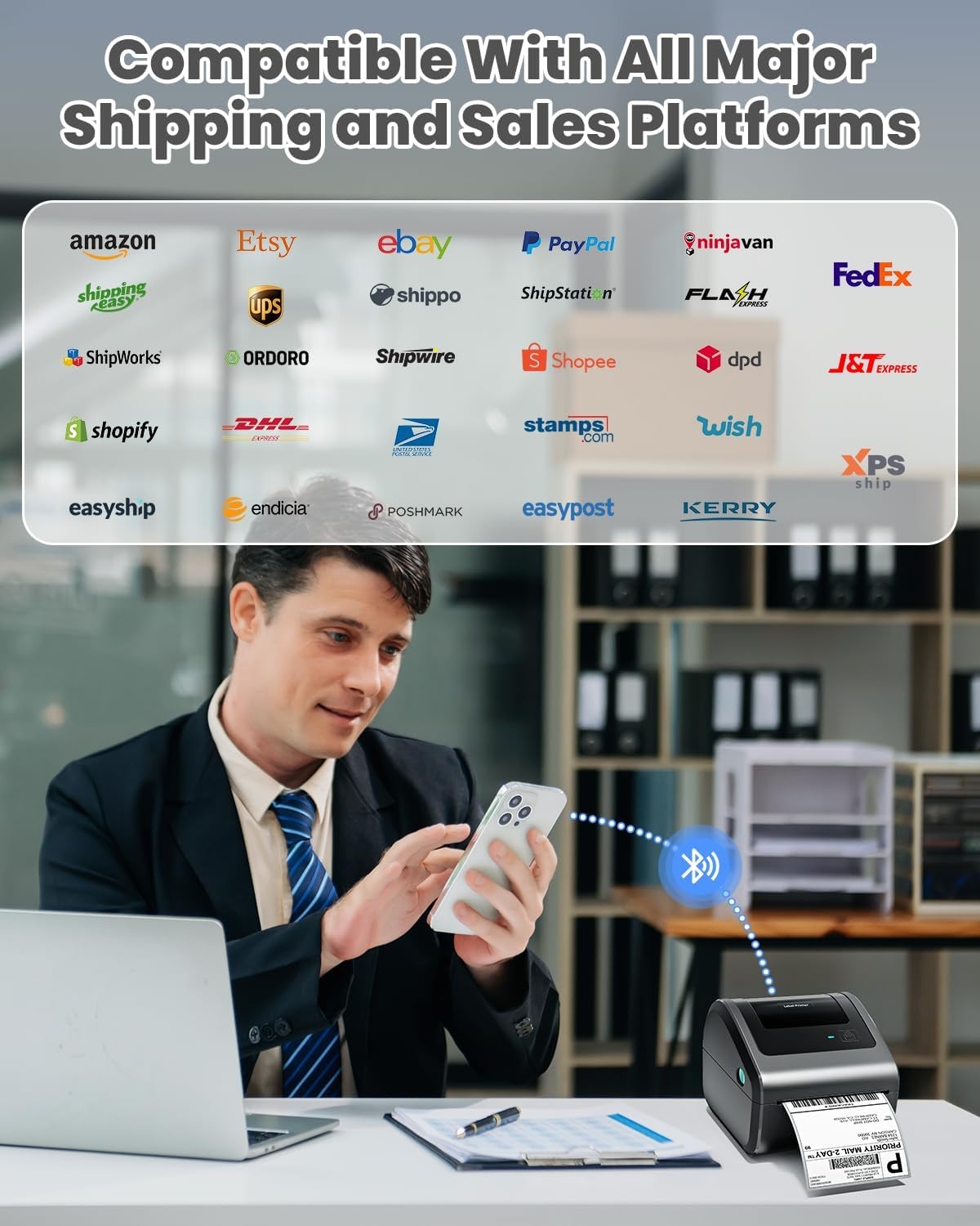 4x6 Thermal Label Printer – Bluetooth Shipping Label Machine