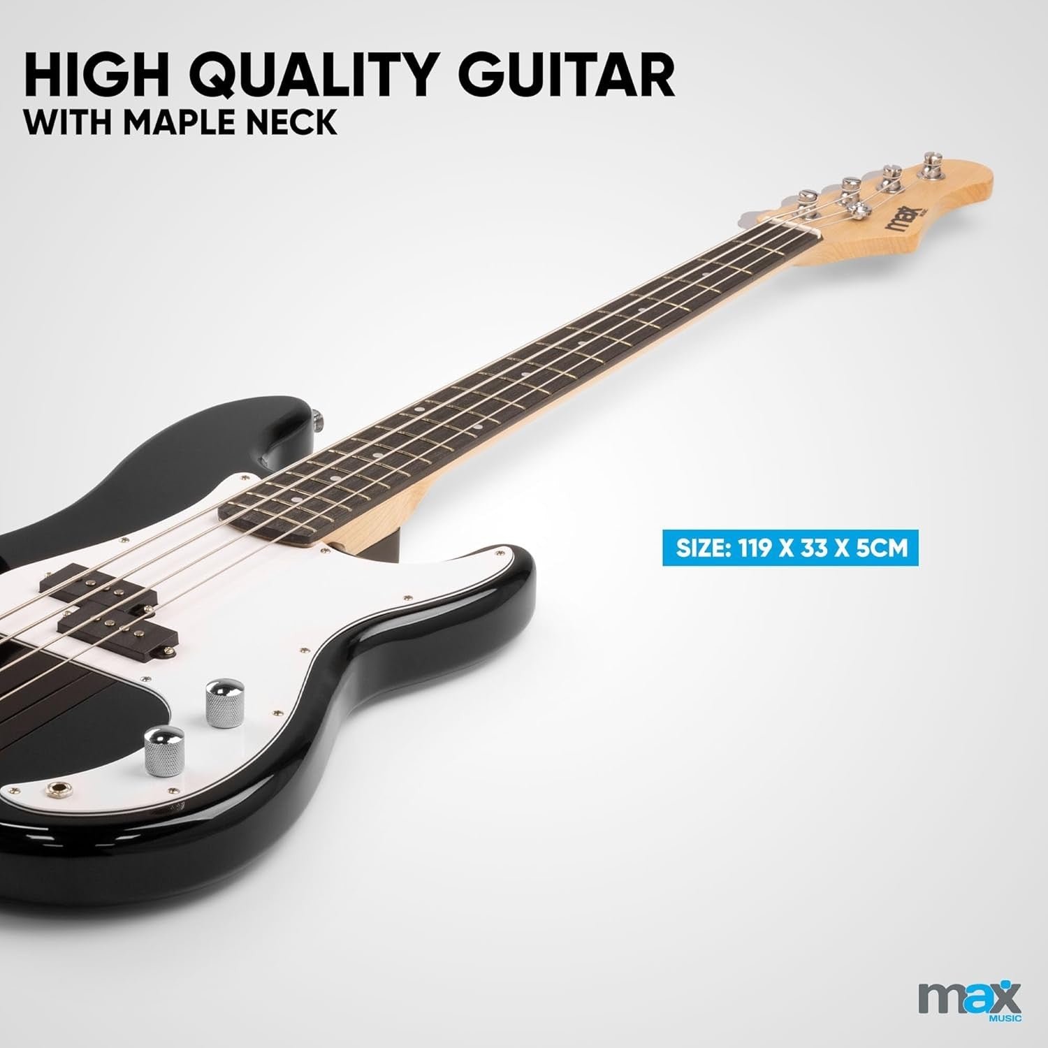 Full Size Electric Bass Guitar Starter Kit 40W Amp Bag Black