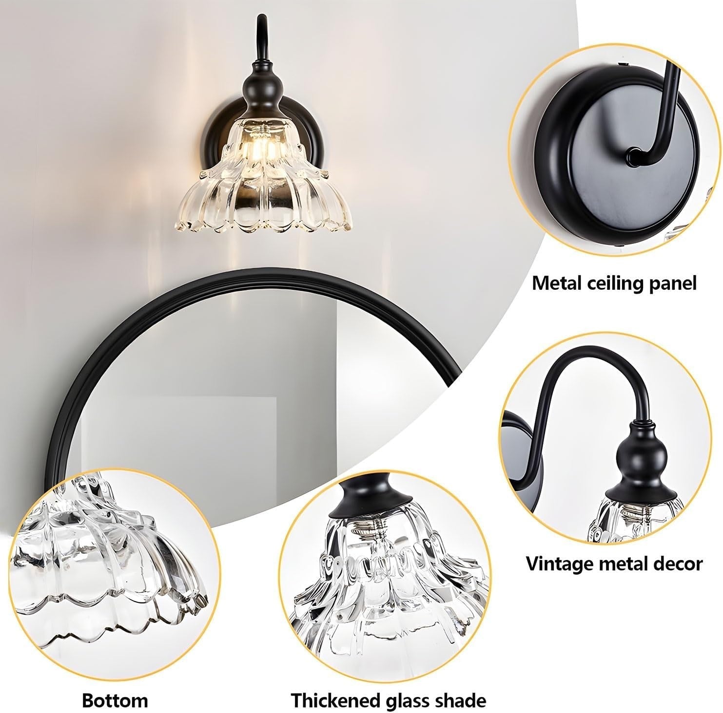 Wireless Battery Wall Sconces Set of 2 with Remote & Dimmable LED Lights