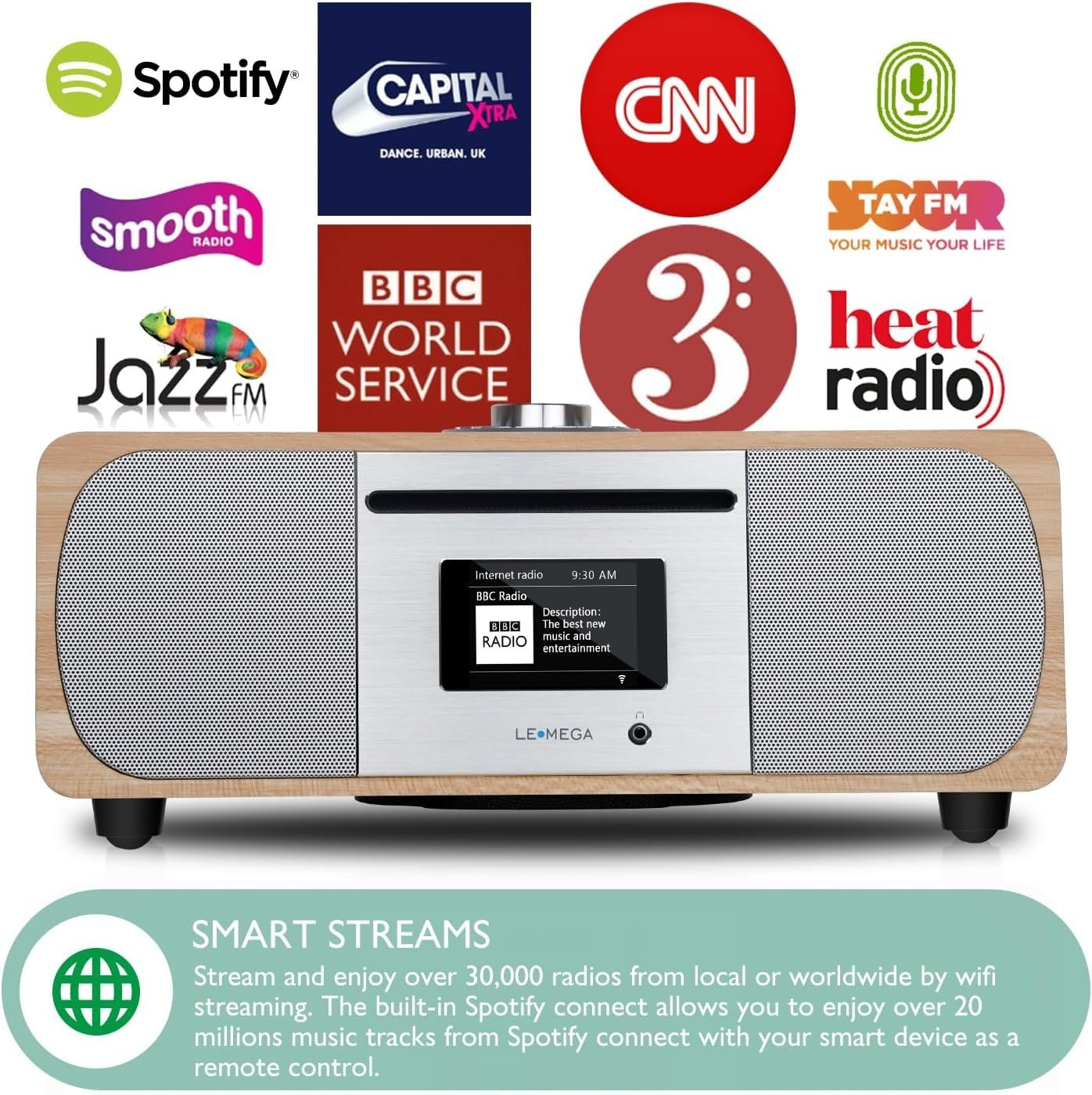 CD Player DAB+ FM Internet Radio Bluetooth HiFi Stereo 35W Speakers