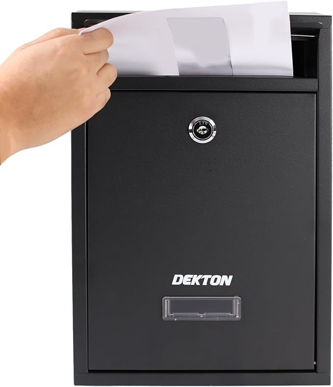 Secure Wall-Mount Mailbox Lockable Waterproof Steel Post Box Large Capacity