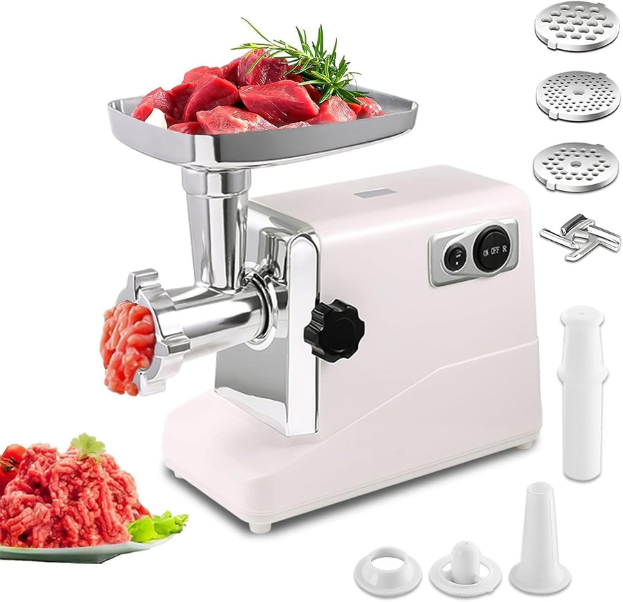 3500W Electric Meat Grinder Sausage Maker Mincer 3 Plates White